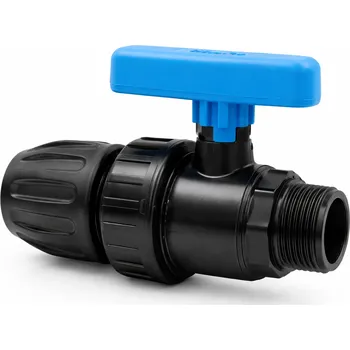 Vodovodní kohout TECNO PLASTIC PP kulový kohout - svěrný spoj x vnější závit 25 x 3/4"
