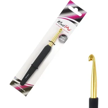 Jehlice KnitPro Aluminium zlatý hliníkový háček s rukojetí 5,5mm