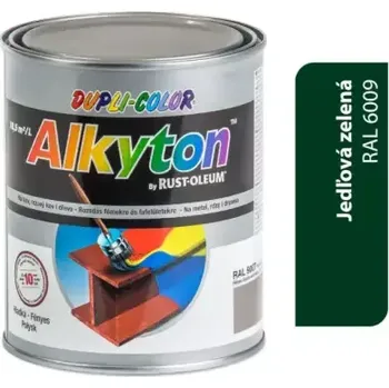 ALKYTON - Alkyduretanová antikorozní barva na kov 2v1 bez základu jedlová zelená lesklá 750ml