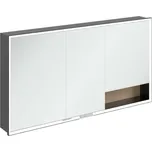 Villeroy & Boch My View+ - Zrcadlová skříňka s LED osvětlením 140x75x17 cm, 3 dvířka, Nordic Oak/matná černá B48214VJ