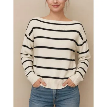 Dámský svetr Sinsay - Pruhovaný svetr - krémová - 057IJ-01P - 057IJ-01P-XL