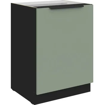 Kuchyňská skříňka Dolní jednodveřová skříňka LUNARA - šířka 60 cm, zelená / černá