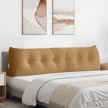 Polštář vidaXL Polštář na záda Hnědá 180 x 24 x 50 cm samet [42014582]