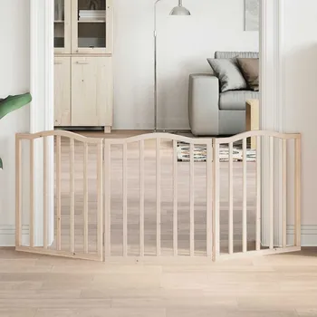 klec pro psa vidaXL Zábrana pro psy skládací 3 panely 150 cm topol [352220] Barva: Přírodní