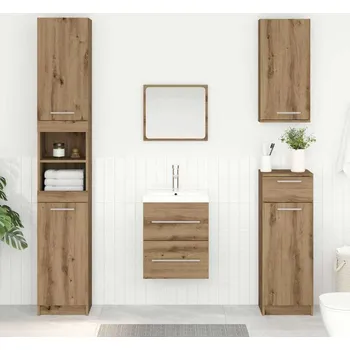 Koupelnový nábytek vidaXL Skříňka pod umyvadlo Nástěnný Artisanový dub 38,5 x 41 x 48 cm [880451]