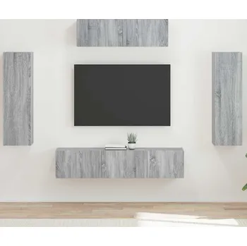 Obývací stěna vidaXL Televizní skříň 5 pcs Šedá Sonoma [3409174]