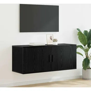 Obývací stěna vidaXL Nástěnný TV kabinet Nástěnný Černý dub 100 x 34,5 x 40 cm [881155]