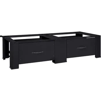 Koupelnový nábytek vidaXL Podstavec na pračku 2 pcs Černá 127 x 54,5 x 32,5 cm Ocel [42022036]