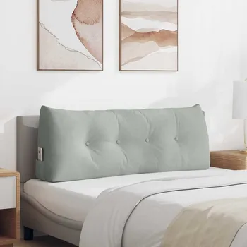 Bytový textil vidaXL Polštář na záda Světle šedá 120 x 24 x 50 cm samet [42014487]