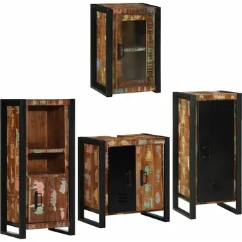 Koupelnový nábytek vidaXL Sada koupelnového nábytku 4 pcs Masivní znovu použité dřevo [3305689]