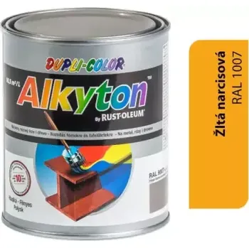 ALKYTON - Alkyduretanová antikorozní barva na kov 2v1 bez základu sytě žlutá lesklá 750ml