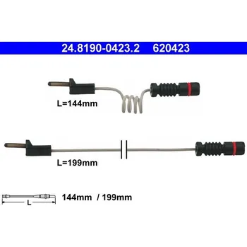 Brzdová destička Výstražný kontakt, opotřebení obložení ATE 24.8190-0423.2