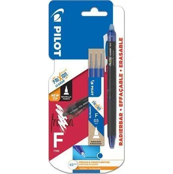 Roller "Frixion Point Clicker", modrá + 3x náplň, 0,25 mm, vymazatelný, PILOT BLRT-FRP5-L+S3-BT