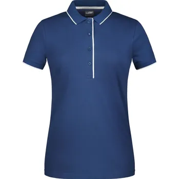 Dámské piqué polo s kontrastní légou JN 727 navy-white S