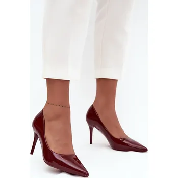 Dámské lodičky Lakované ekokůže dámské lodičky s špičatými nosy Jadira Barva: Červená, Velikost: 38