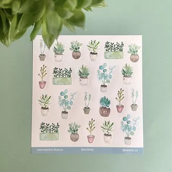 samolepka Samolepky Sukulenty (Be Nice) - 1 arch