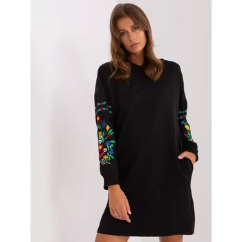 Oblečení a móda Černé mikinové šaty s vyšíváním RV-SK-8979.94P-black Velikost: S/M