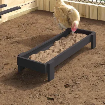 krmítko pro hospodářská zvířata vidaXL Krmný žlab pro kuře Černá 80 x 28 x 13.5 cm [874621]