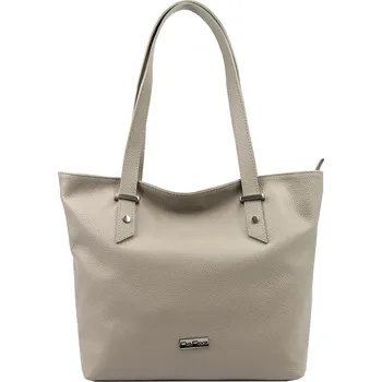 Kabelka Velká kožená kabelka na rameno/do ruky MiaMore no. 058 tmavěbéžová