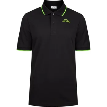 Pánské tričko Kappa LOGO FLU polo tričko černá/neon.zelená M