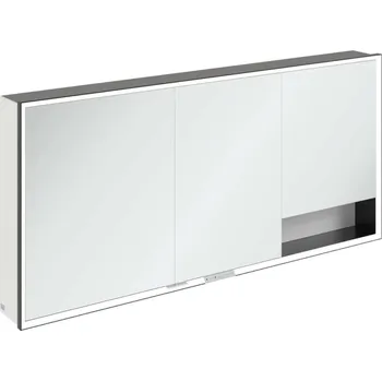 Villeroy & Boch My View+ - Zrcadlová skříňka s LED osvětlením 160x75x17 cm, 3 dvířka, Brilliant White/matná černá B48116VE