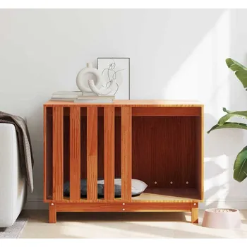 Bouda pro psa vidaXL Psí dům Voskově hnědá 100 x 70 x 70 cm Masivní borové dřevo [869964]