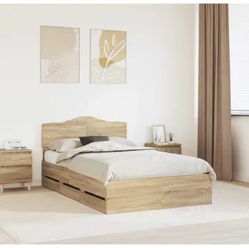 Postel vidaXL Rám postele s čelo Sonoma dub 120 x 190 cm Inženýrské dřevo [3413021]