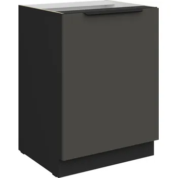 Kuchyňská skříňka Dolní jednodveřová skříňka LUNARA - šířka 60 cm, grafit / černá