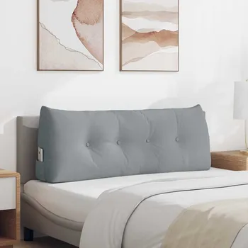 Polštář vidaXL Polštář na záda Světle šedá 120 x 24 x 50 cm textil [42014470]