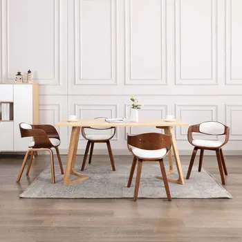 Jídelní židle zahrada-XL Jídelní židle 4 ks ohýbané dřevo a umělá kůže 3054814