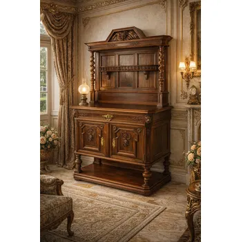 Komoda Starožitná řezbovaná komoda s amorkem - Ořech