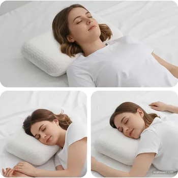 Dekorativní polštářek vidaXL Spací polštář Jednobarevný Bílá 60 x 40 x 13 cm [42020225]