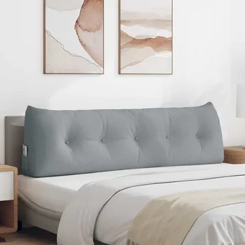 vidaXL Polštář na záda Světle šedá 160 x 24 x 50 cm textil [42014528]