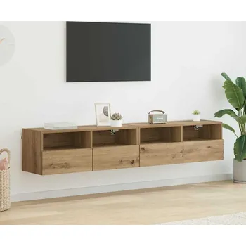 Televizní stolek vidaXL Skříňky na TV zeď Nástěnný 2 pcs Artisanový dub 80 x 30 x 30 cm [882931]