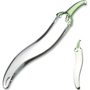 Dildo Gläs Glass Naturals Chili Pepper Dildo, skleněné dildo 20,5 x 1,3–3 cm