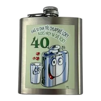 DIVJA Dárková placatka - plaskule - 200 ml - Dáš si dva tři chlapské loky - 40tka