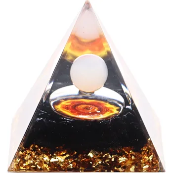 Drahý kámen Magieprirody.cz Orgonit pyramida 5x5 cm Opalit kulička + Obsidián kameny #OR110