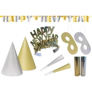 Party dekorace Folat Party set na Silvestr 27 ks - Happy New Year - Glitter