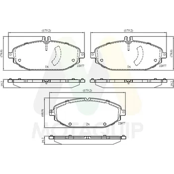 Brzdová destička Sada brzdových destiček, vždy 4 kusy v sadě MOTAQUIP LVXL1887