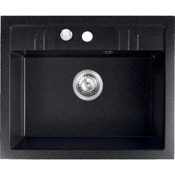 Novaservis Granitový dřez 58x48 cm, s přepadem z dřezu, grafit DRGM1/48/58HA