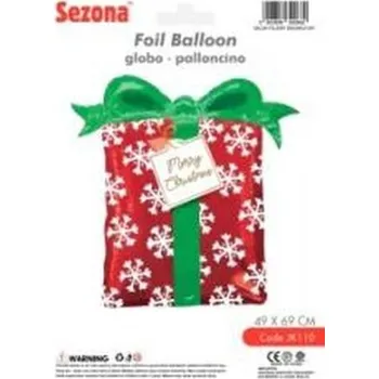 Balónek Balon Boże Narodzenie Prezent 49x69cm