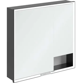 Villeroy & Boch My View+ - Zrcadlová skříňka s LED osvětlením 80x75x17 cm, 2 dvířka, Pure White/matná černá B48280VF