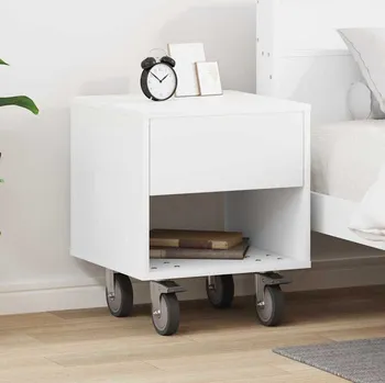 Noční stolek vidaXL Noční stolek Bílá 40,5 x 40 x 48 cm kompozitní dřevo [891056]