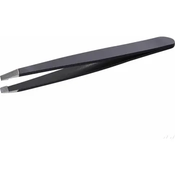 Kosmetická pinzeta BEAUTY | Šikmá pinzeta | Nerezová ocel | Precizní úprava obočí černá