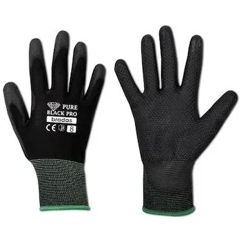 Pracovní rukavice Ochranné rukavice, polyuretanové, 10" PURE BLACK PRO
