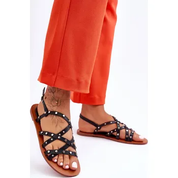 Dámské sandále Dámské ozdobené sandály Alemona Barva: Černá, Velikost: 37