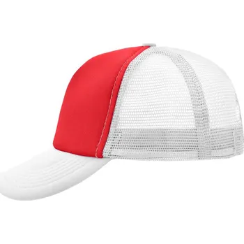 Módní doplněk 5 panelová polyesterová síťovaná kšiltovka MB 70 red-white onesize