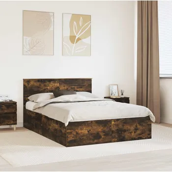 Ložnice vidaXL Rám postele s čelo Kouřový dub 150 x 200 cm kompozitní dřevo [3408659]