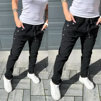 Dámské kalhoty Plátěné kalhoty AVIX Barva: Černá