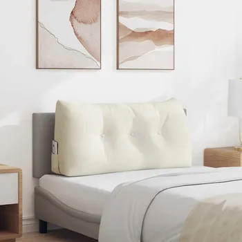 vidaXL Polštář na záda Krémová 100 x 24 x 50 cm samet [42014467]